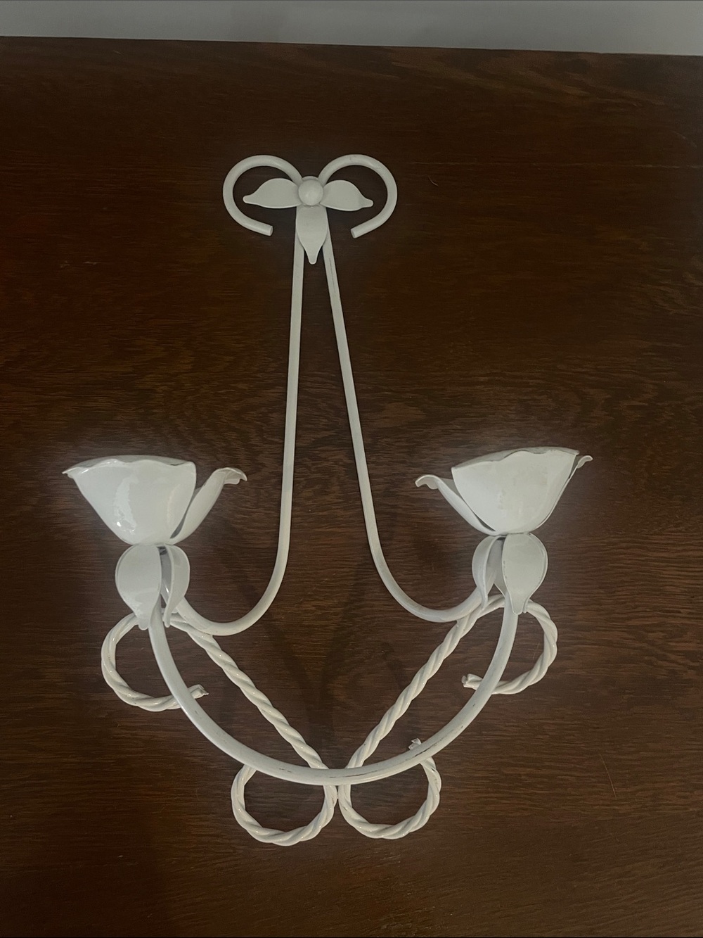 White Floral Metal Wall Sconce - Elegant Home Wall Decor